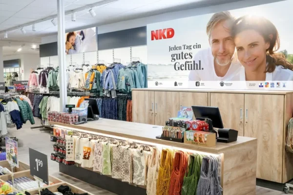 Exterior of an NKD discount clothing store in Germany following its acquisition by South Africa’s Mr Price Group.